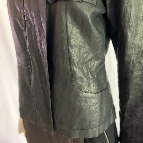 Rare Sarah Pacini coated cotton jacket with magnetic closures. Size M.